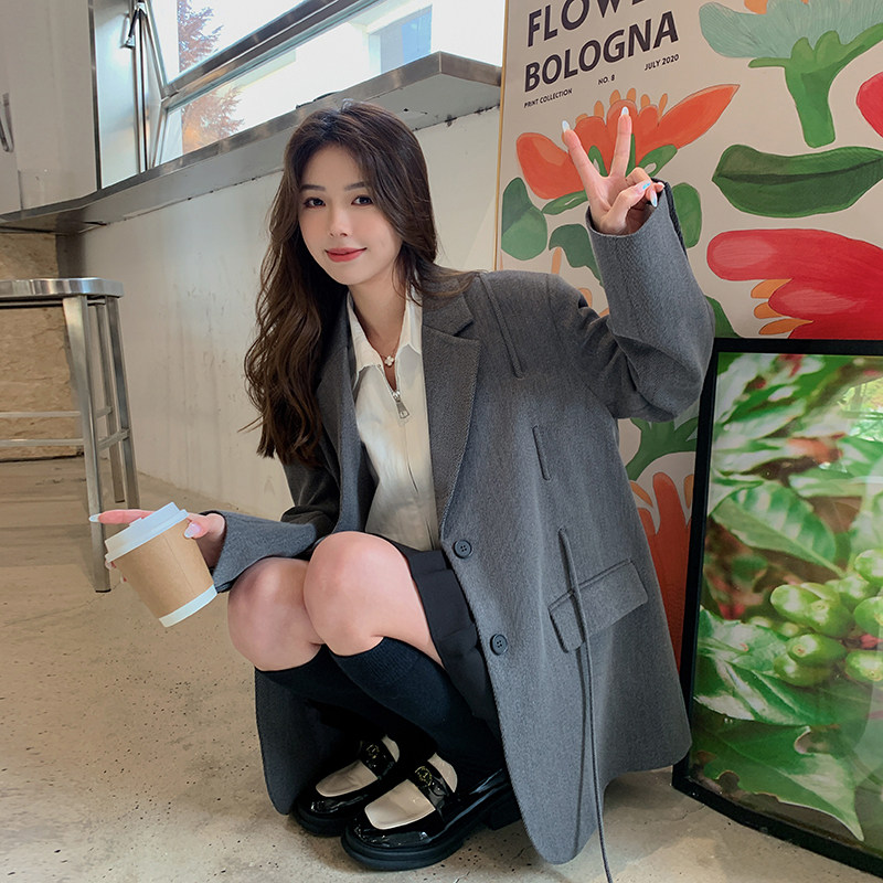 现货有买家秀！2024穿绳设计感西服外套女B123-W802-P120-K178，女装西装，浙宝123