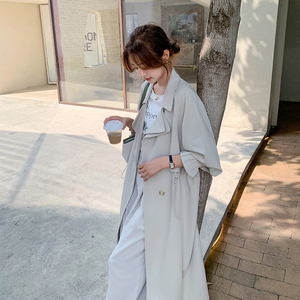 现货有！2022秋季韩版中长款纯色风衣女123-8811-P145-K198图片