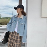 大货已出！2022秋季新款牛仔拼接不规则外套123-8816-P125-K1，女装短外套，浙宝123
