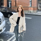 2025新款黑白色小西装外套女春秋短款小个子宽松休闲时尚简约气质，女装西装，浙宝123
