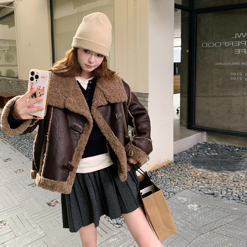 现货！2025冬季新款皮毛一体外套女B123-M001-P215-K298,女装短外套,浙宝123