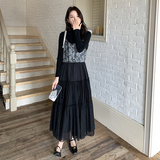 新款！吊带连衣裙两件套123-6011-裙子P135K188T恤P35套P170K228，女装连衣裙，浙宝123