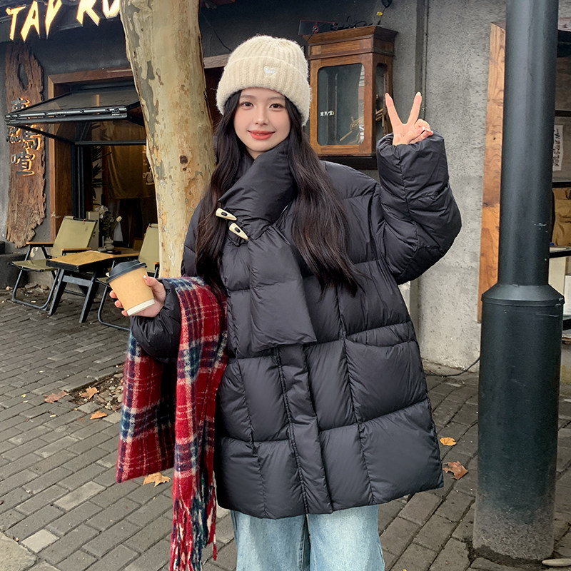 大货已出！买家秀2026冬季牛角扣围脖款羽绒服123-8691-P275-K408,女装羽绒服,浙宝123