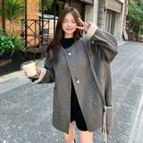 现货！2025冬季新款拼色双面呢羊绒大衣123-7758-P285-K418，女装羊绒大衣，浙宝123