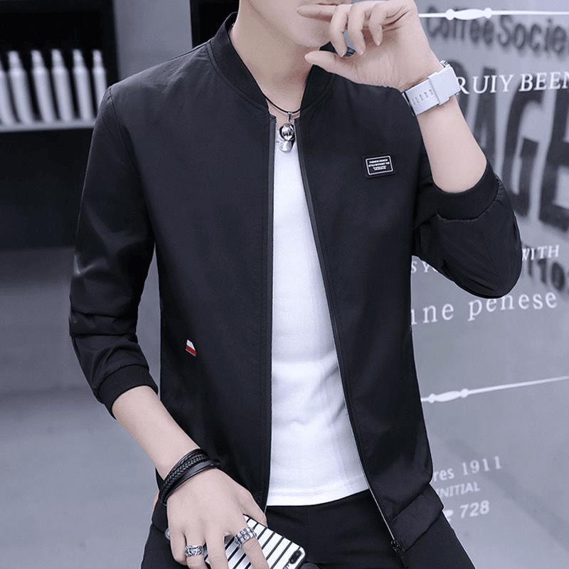 外套男2026春秋季青少年薄款宽松夹克男棒球服休闲立领上衣男衣服