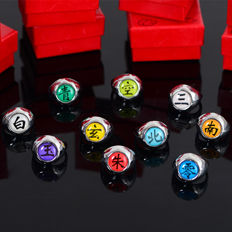 火影忍者戒指 晓组织朱鼬零佩恩玉蝎青白玄指环 单个盒装款