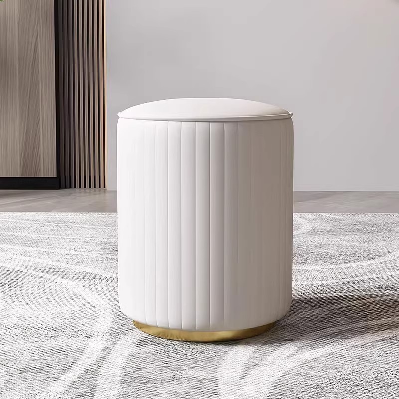 北欧轻奢圆凳家用梳妆皮凳茶几凳网红化妆凳功夫茶台小矮凳软包凳