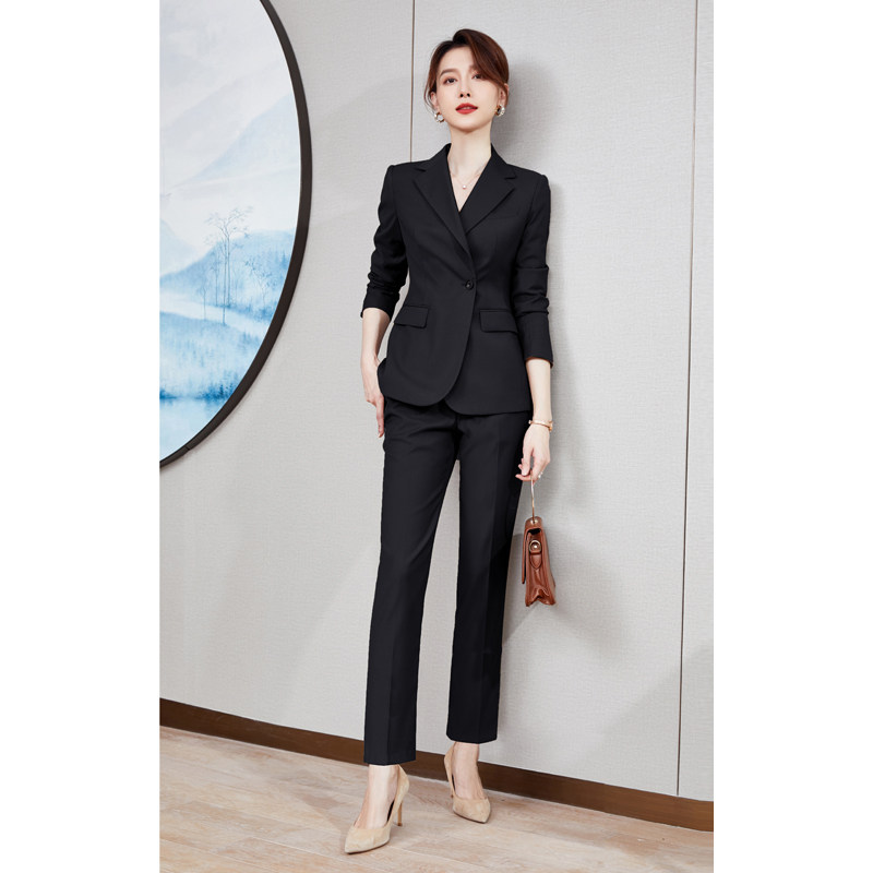 西装套装女冬季2025新款修身女士正装套装时尚气质前台工衣工作服