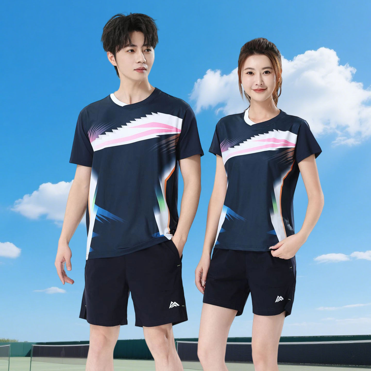 新款羽毛球服上衣女夏圆领