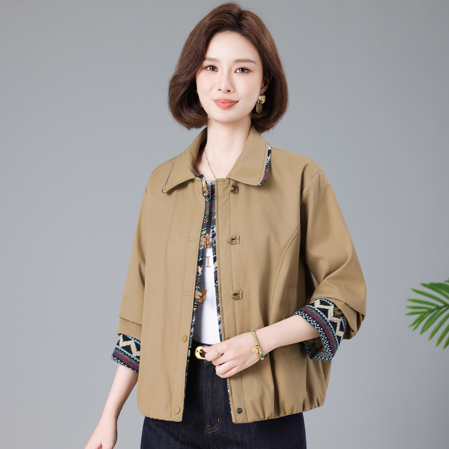 妈妈春秋短外套女宽松2026新款