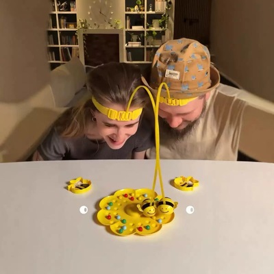 小蜜蜂采蜜磁性珠儿童钓鱼玩具