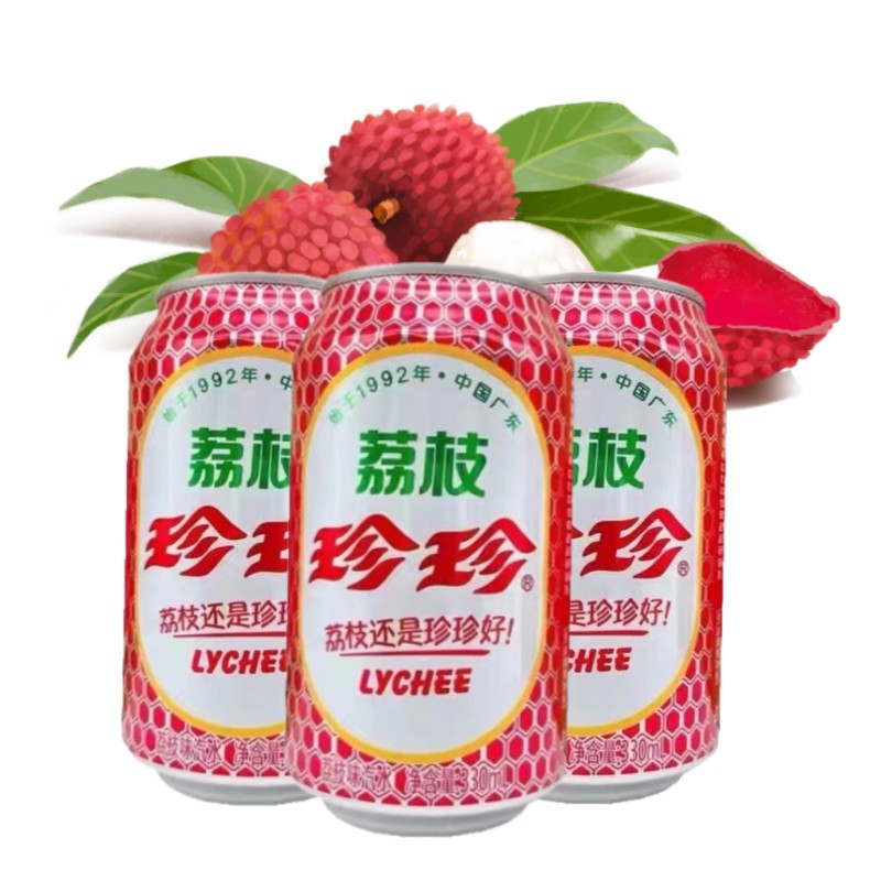 珍珍荔枝汽水330ml碳酸饮料正品