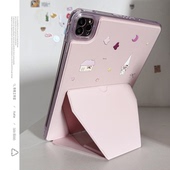 ins韩风长帽小天使粉色亚克力折叠支架2025适用苹果华为小新米荣耀ipad第10代保护套89pro全包平板壳air4防摔