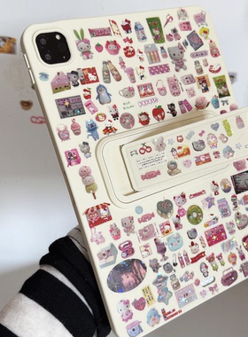 古早kitty乳白色亲肤支架适用苹果三星华为2025ipadpro保护套TPU平板Air3467壳第十代小红米Matepad少女S软89