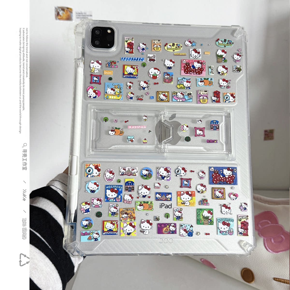 sky凯蒂猫kitty支架透明适用苹果三星华为2025ipadpro保护套平板Air34678壳第十代小米Matepad女S可爱9A卡通1