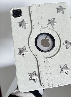 皮质旋转液态银星星适用苹果华为小米2025ipadpro保护套平板2022轻薄Air567壳带笔槽第十代12.9寸matepad115S