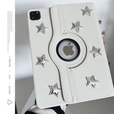 皮质旋转液态银星星适用苹果华为小米2025ipadpro保护套平板2022轻薄Air567壳带笔槽第十代12.9寸matepad115S