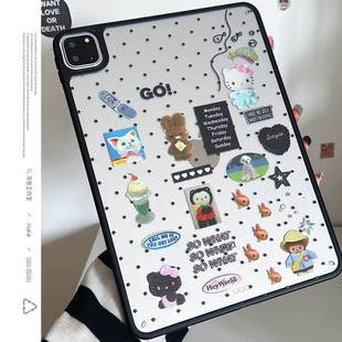 古早风波点拼贴亚克力可磁吸笔苹果原创适用苹果2025平板保护套ipadAir7第十代10.9寸3468代防摔pro壳硬可爱