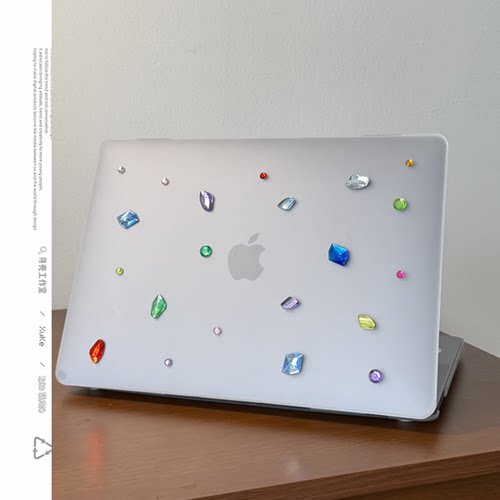 寻壳适用宝石冰块磨砂macbookair保护壳13Pro8case苹果笔记本电脑保护套neo外壳pro女硬macpro14寸13透明亚比