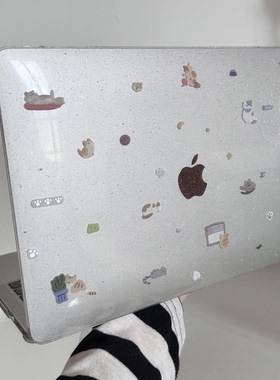 喵星趣味天地2025款适用macbookair保护壳13.6寸m4苹果macbookpro套15笔记本电脑14寸6键盘膜air透明8硬9可爱
