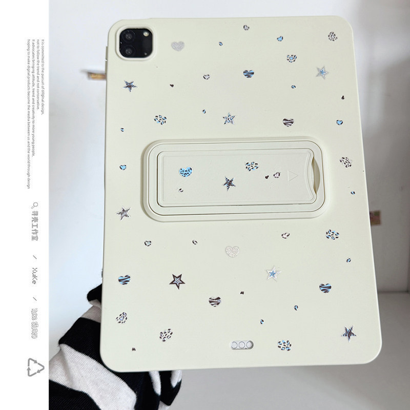 寻壳适用豹纹爱心星星亲肤支架苹果华为2025ipadpro保护套TPU平板Air3467壳第十代小红米MatepadS软胶89女软.
