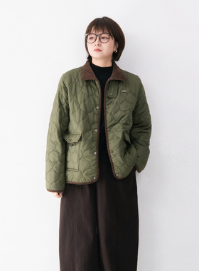 3M新雪丽棉灯芯绒葫芦绗线长袖棉衣女柔软百搭保暖翻领棉服上衣