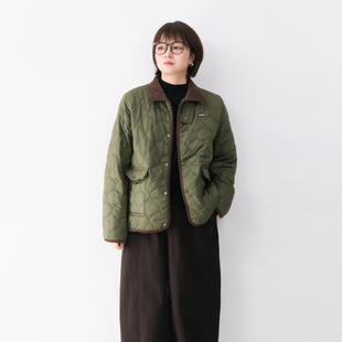 3M新雪丽棉灯芯绒葫芦绗线长袖 棉衣女柔软百搭保暖翻领棉服上衣