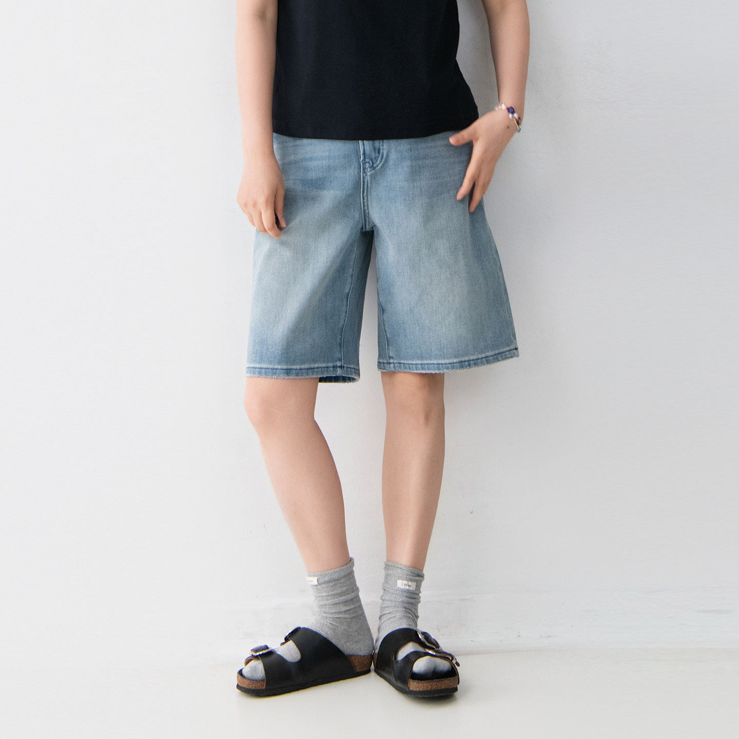 棉质四面弹夏季新款牛仔短裤女百搭休闲后袋立体刺绣裤子