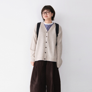 毛衣女柔软百搭慵懒亲肤外套上衣 V领纯色针织开衫 2026年春季 新款