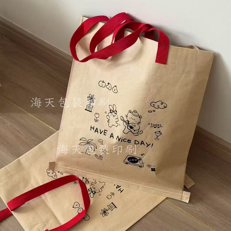 早秋新品高级感牛皮纸编织袋服装礼品袋/塑料袋