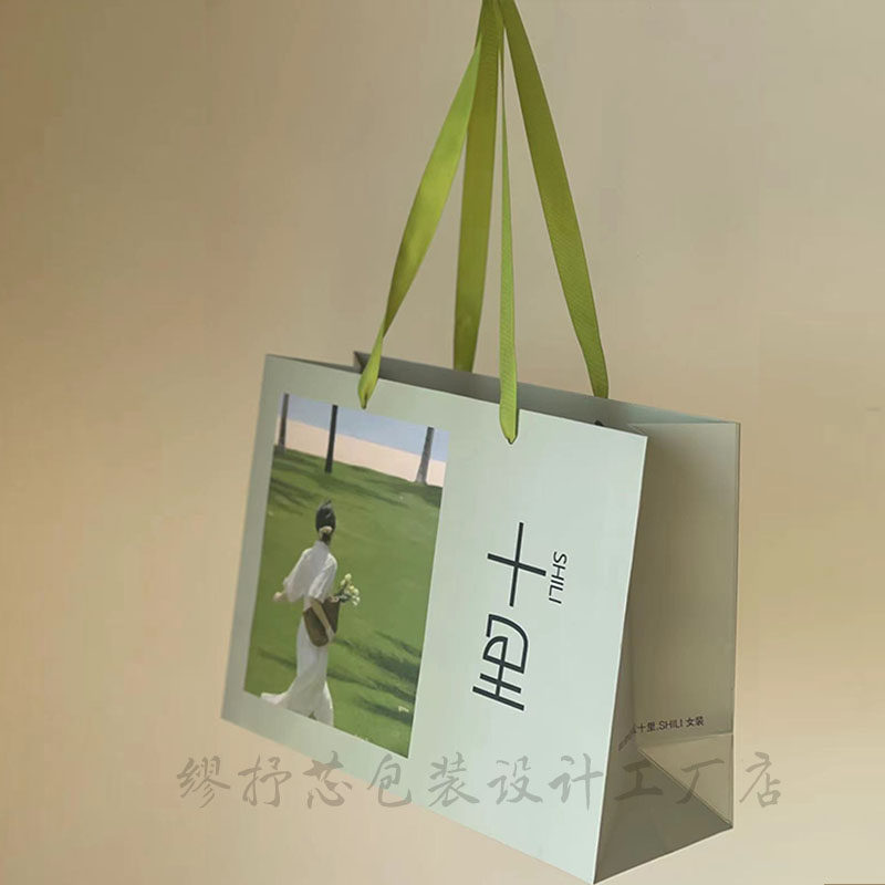 女装店手提袋纸袋印刷logo 设计款纸袋定制小众纸袋子