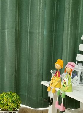 成品主打星 简约条纹  绿色37 日式窗帘 宽100-130/高178-245