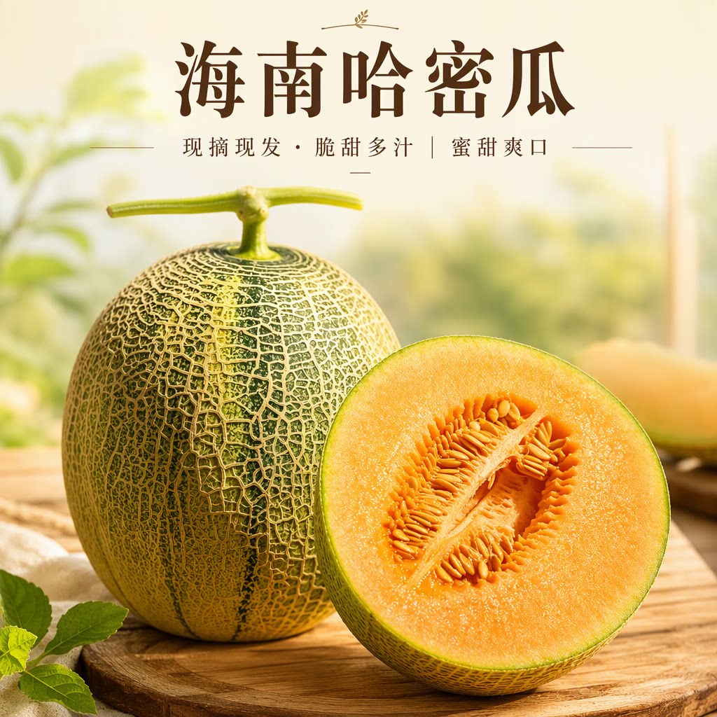 正宗海南西州密 当季新鲜甜瓜老汉瓜 脆甜哈密瓜现摘水果整箱包邮