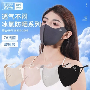 夏季新款冰丝防晒面罩透气女防紫外线护眼角小冰皮无痕口罩