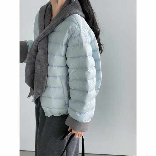 暖暖棉花糖90白鸭绒圆领短款排骨羽绒服含可脱卸针织帽女秋冬新款