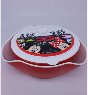 包邮江浙沪 雅芳迪士尼米奇乐满氛大号 糖果盘食品 瓜果盘收纳盒可旋转 密封式设计双格果盘可随意取放， 方便清洗，适合装各种干果、糖果、 瓜子等零食。 花形底盘可收纳果壳糖纸等，大方实用。