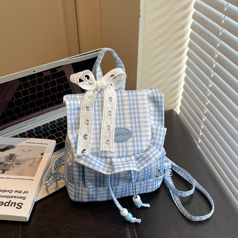 帆布双肩包学生纯色百搭平板背包