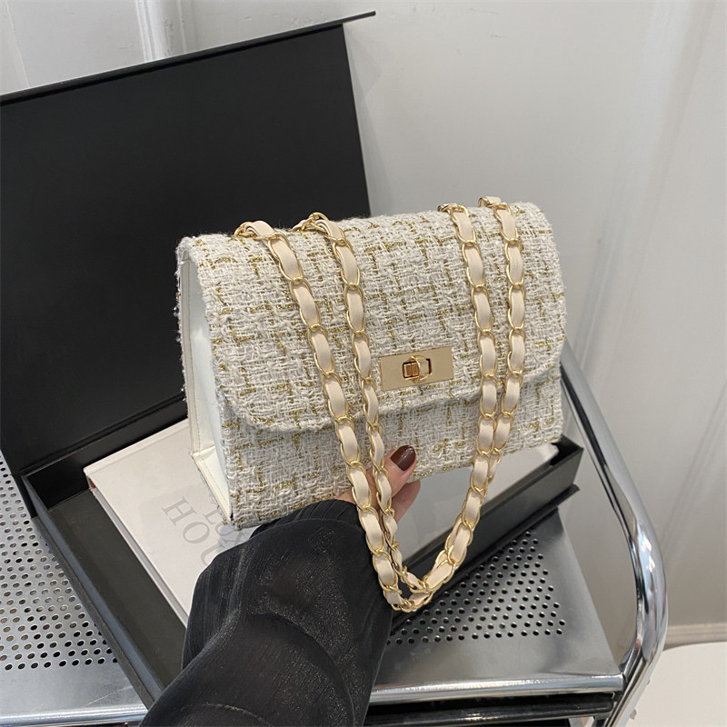 包包女2025新款小香风女士单肩斜挎包小众设计呢子腋下链条小方包,箱包皮具/热销女包/男包,小方包,淘宝优惠券,粉丝福利购,淘宝优惠卷