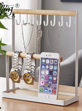 ins耳环首饰架北欧风白色铁艺饰品展示架钥匙项链收纳欧式摆件