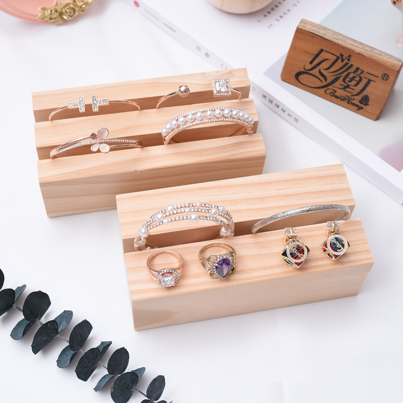 贝衡实木首饰架 饰品展示台 原木手镯架展示架 玉镯珠宝橱窗展示