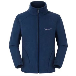 春秋季 中老年户外运动外套男加大宽松抓绒衣 摇粒绒上衣加肥爸爸装