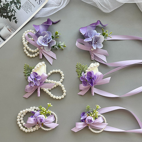 婚礼新娘手腕花原创森系姐妹手花