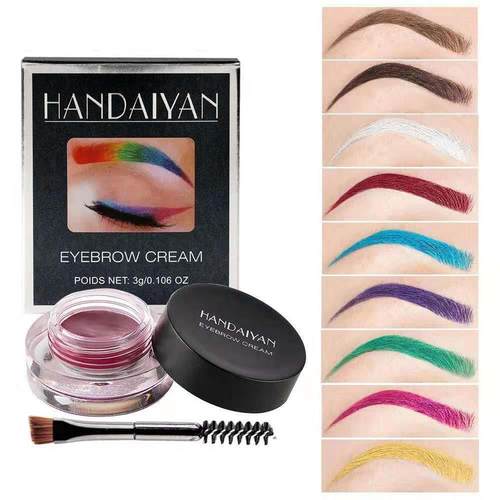 正品cos彩色眼线膏眉笔染眉膏纯白大红绿蓝紫色巧克力酒红局部彩