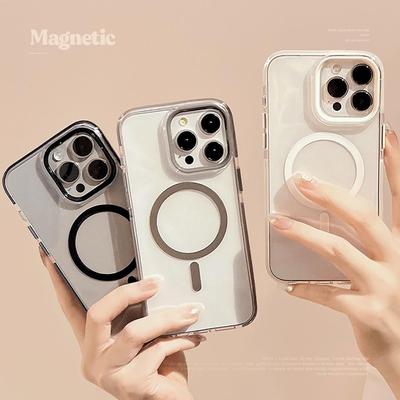 纯色磁吸15Promax高级感iPhone手机壳16适用13防摔边框12软11硅胶
