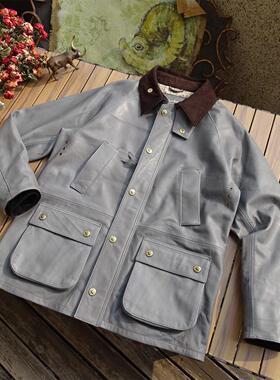日本兵库牛皮Bedale英式复古工装风衣猎装中长款外套BBR男女通用