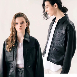头层绵羊皮真皮皮衣廓形潮轻便舒适 出口日本新款 男女通穿