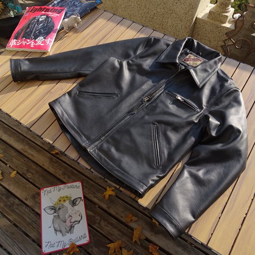 底特律粒面牛皮美式复古皮衣