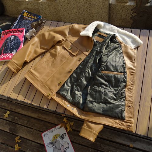 毛领保温棉风暴骑士牛仔