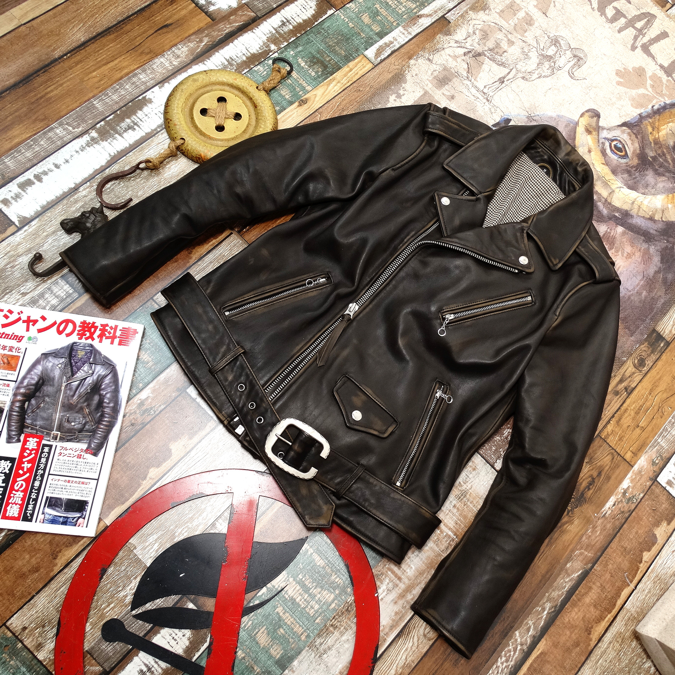 日本头层茶芯牛皮肖特618斜拉