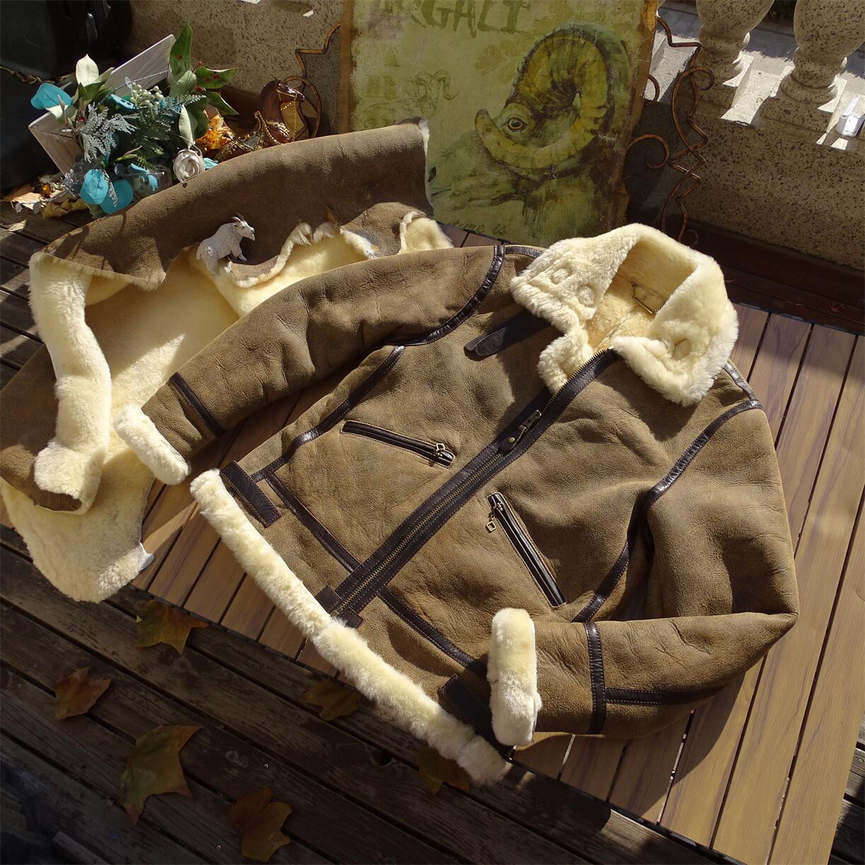 代工外贸出口日版B3原生态羊皮毛一体